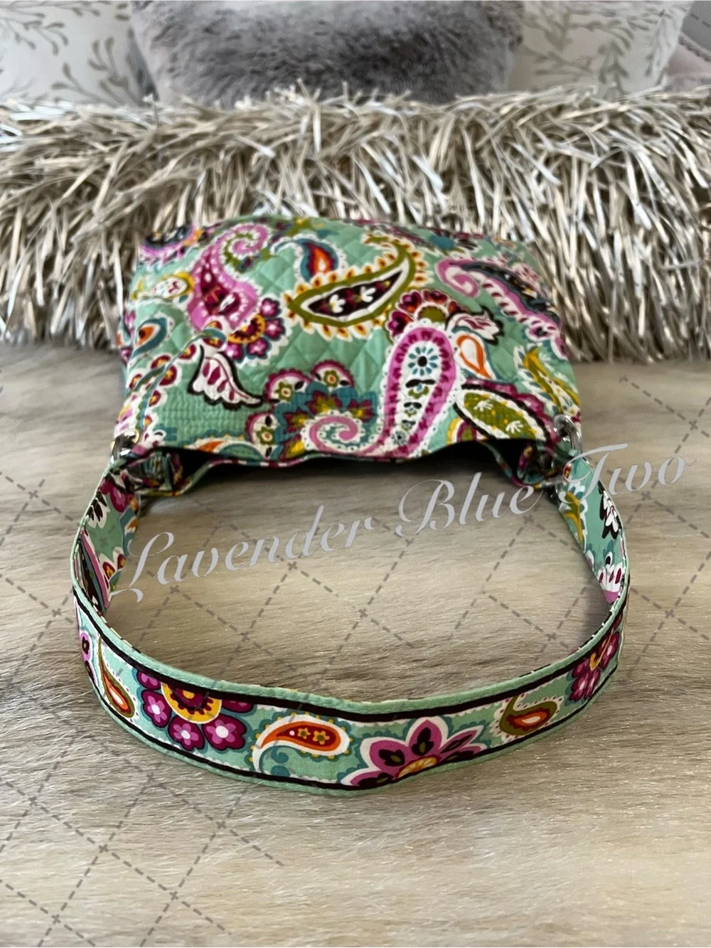 VERA BRADLEY Tutti Frutti 2013 Holiday Tote Green Pink Paisley Snap Satchel Y2K